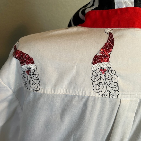 Berek XL Sequin Santa Holiday Button Down Tunic Top - Picture 4 of 16